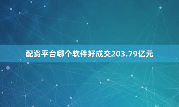 配资平台哪个软件好成交203.79亿元