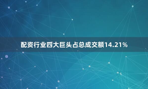 配资行业四大巨头占总成交额14.21%